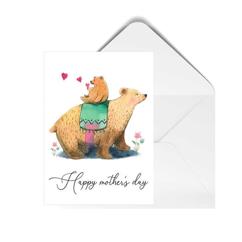Mother's Day Mama Bear Folded Greeting Card