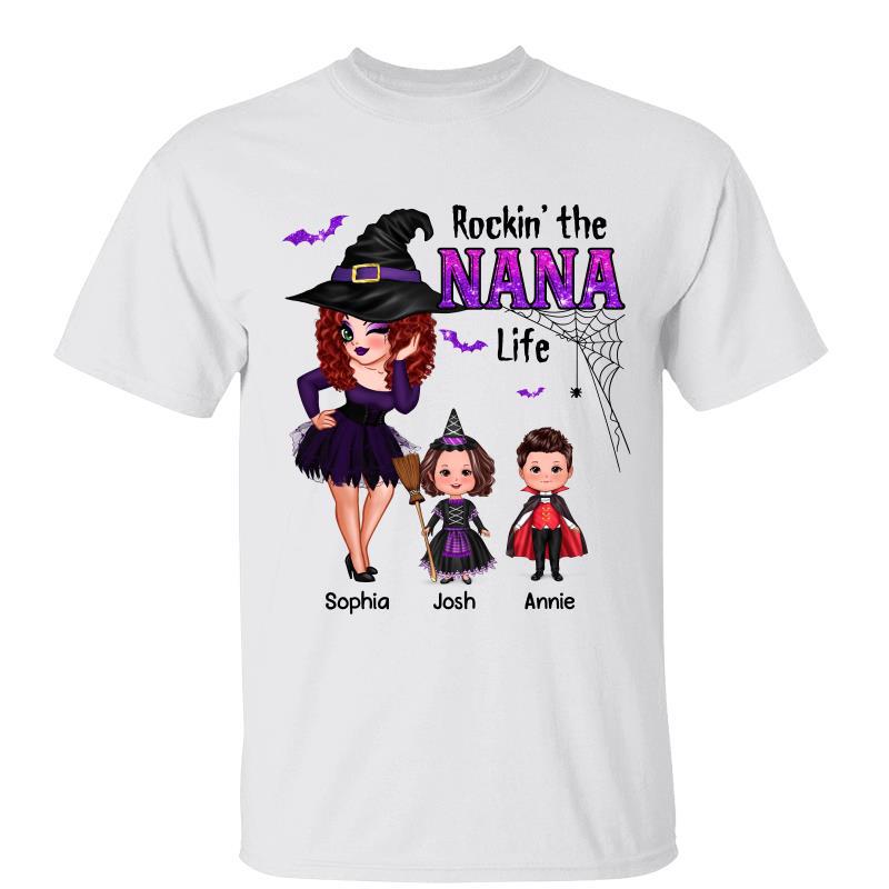 Pretty Grandma Mom Halloween Rockin‘ The Grandma Life Personalized Shirt