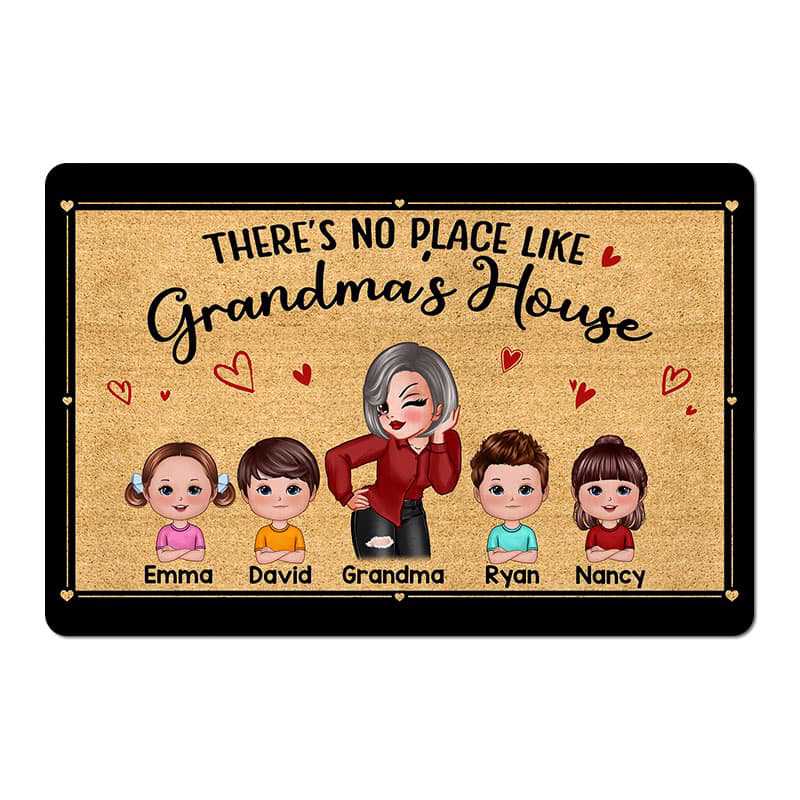 No Place Like Grandma House Doll Kids Personalized Doormat