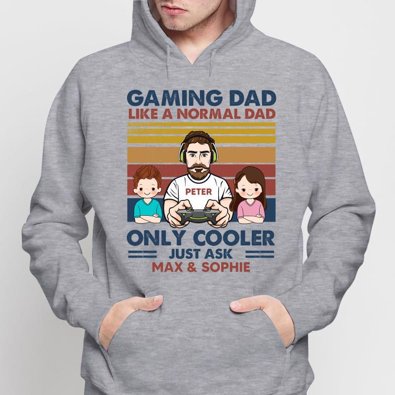 Gamer Dad Cooler & Kid Personalized Hoodie Sweatshirt