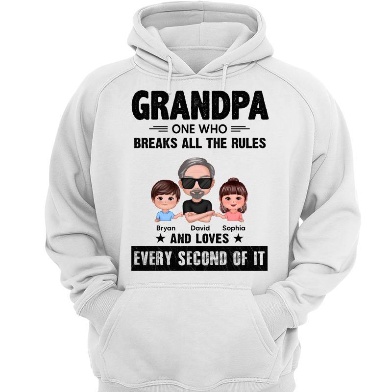 Grandpa Breaks The Rules Personalized Hoodie Sweatshirt