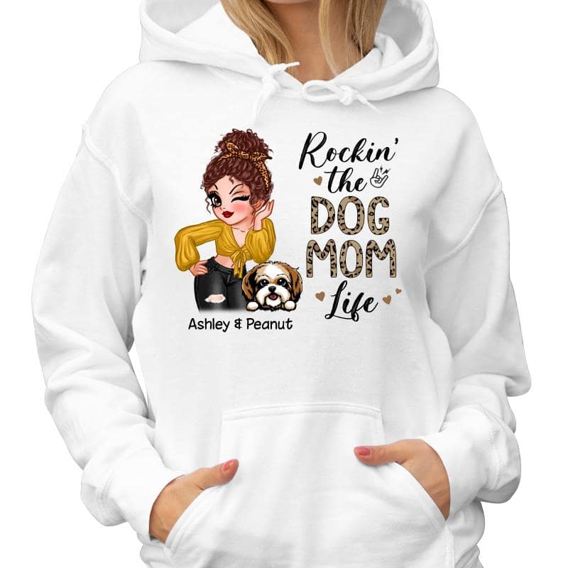 Rockin‘ The Dog Mom Life Patterns Personalized Shirt