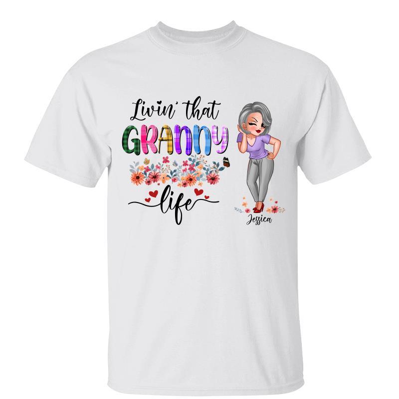Grandma Colorful Checkered Pattern Personalized Shirt
