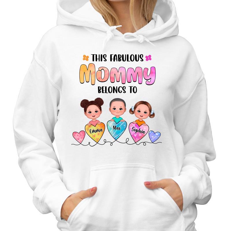 Fabulous Mom Grandma Colorful Belongs To Doll Kids Personalized Hoodie Sweatshirt
