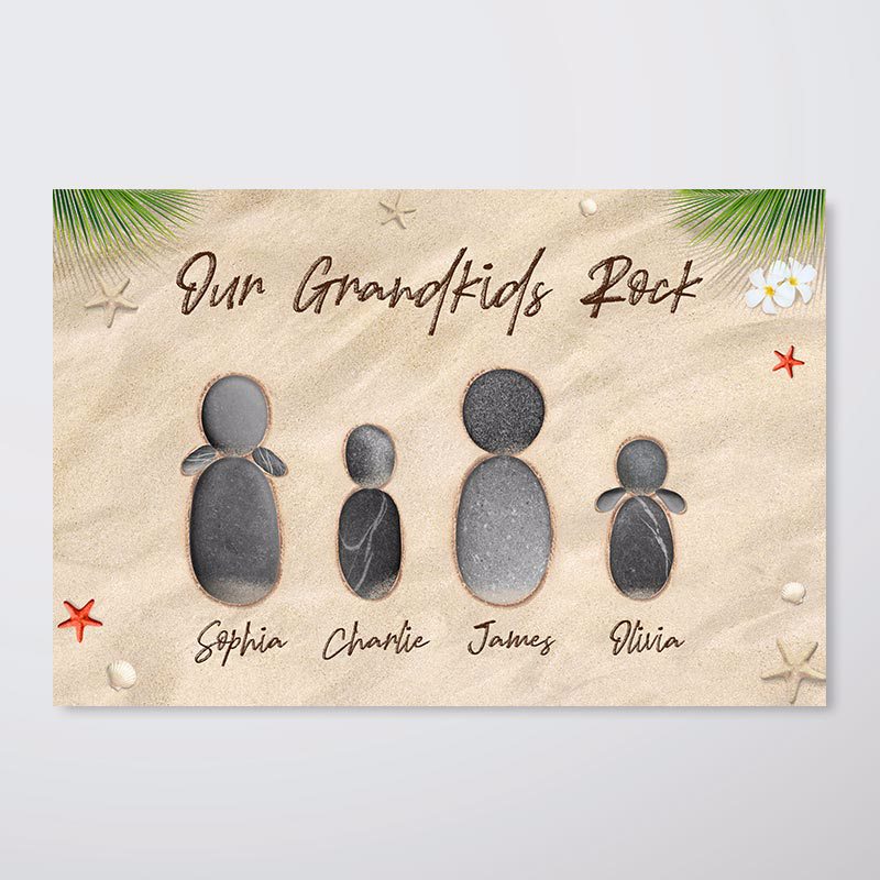 Grandkids Rock Personalized Horizontal Poster