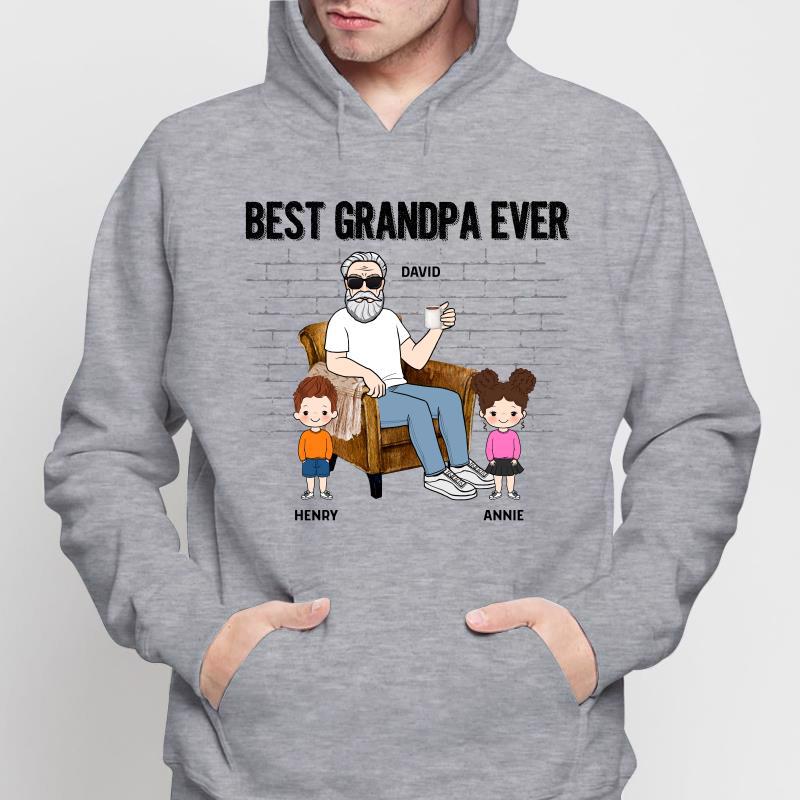 Best Dad Grandpa Ever Doll Kid Personalized Hoodie Sweatshirt