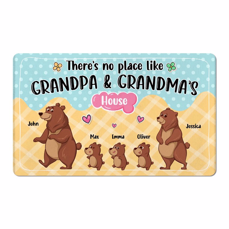 No Place Like Grandparents House Bears Personalized Doormat