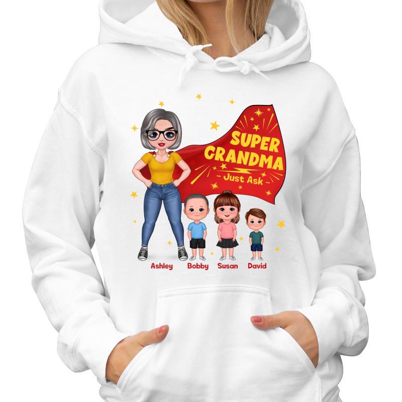 Super Grandma Just Ask Personalized Hoodie Sweatshirt
