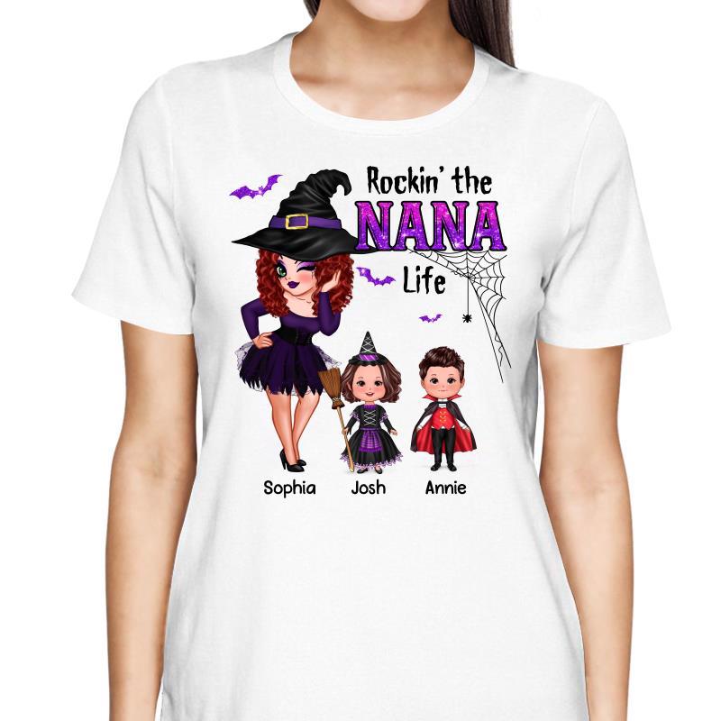 Pretty Grandma Halloween Rockin‘ The Grandma Life Personalized Shirt