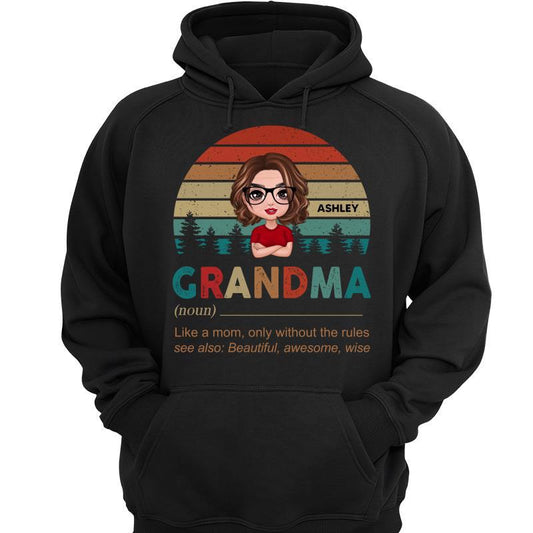 Vintage Grandma Definition Doll Woman Personalized Hoodie Sweatshirt