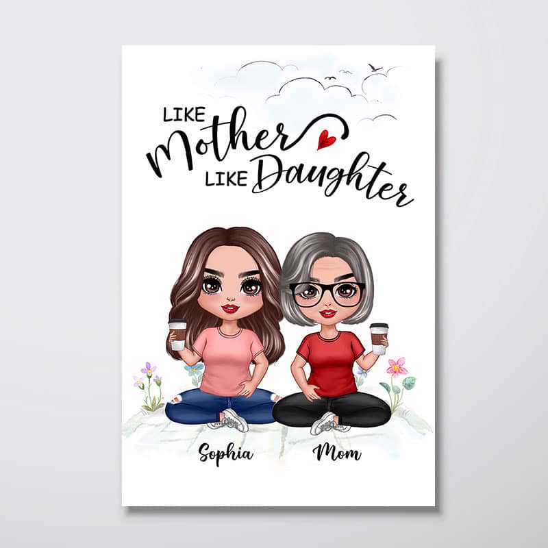 Doll Mother And Daughters Personalized Vertical Poster