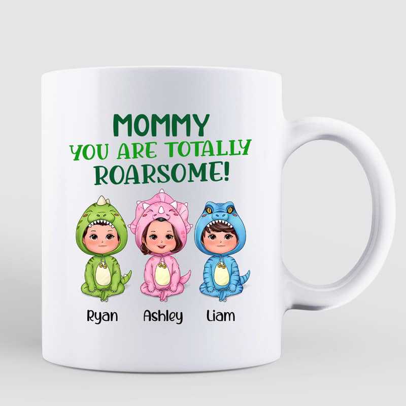 Grandma Mom You Are Roarsome Cute Dinosaur Doll Personalized Mug