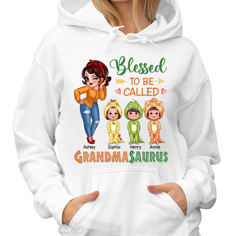 Blessed To Be Called Grandmasaurus Dinosaur Costume Doll Kid Personalized Hoodie Sweatshirt