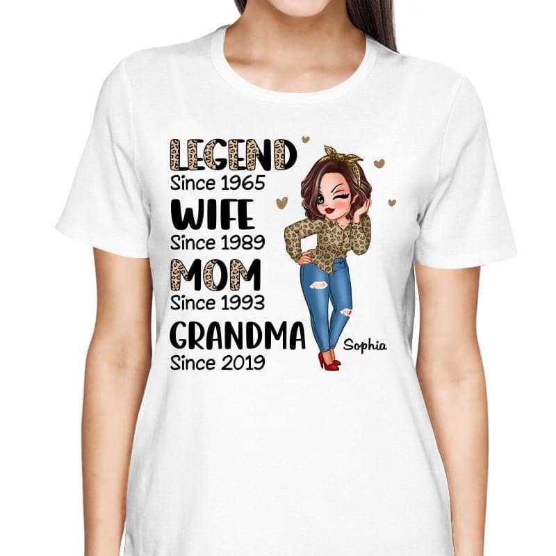 Half Leopard Sassy Woman Legend Wife Mom Grandma Personalized Shirt