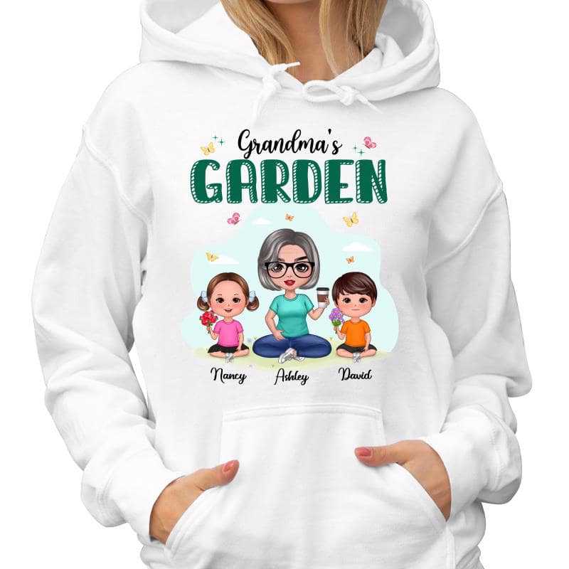 Grandma‘s Garden Birth Month Flowers Kids Personalized Hoodie Sweatshirt