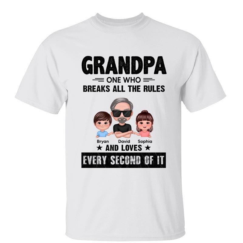 Grandpa Breaks The Rules Personalized Shirt