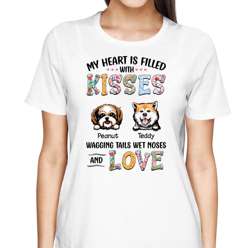 Heart Filled With Kisses Dog Mom Gift Personalized Shirt
