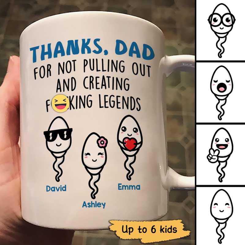 Thanks Dad For Not Pulling Out Little Cute Kids Personalized Mug