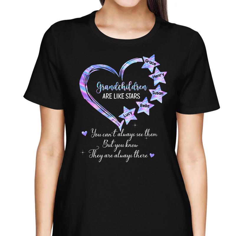 Grandchildren Are Like Stars Gift For Grandma Personalized Shirt