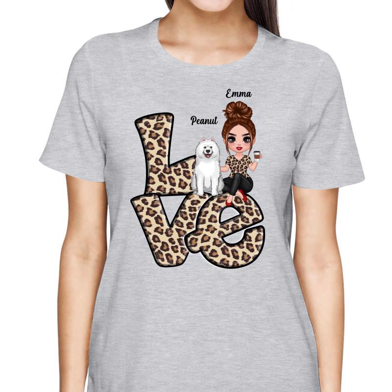 LOVE Leopard Dog Mom Personalized Shirt
