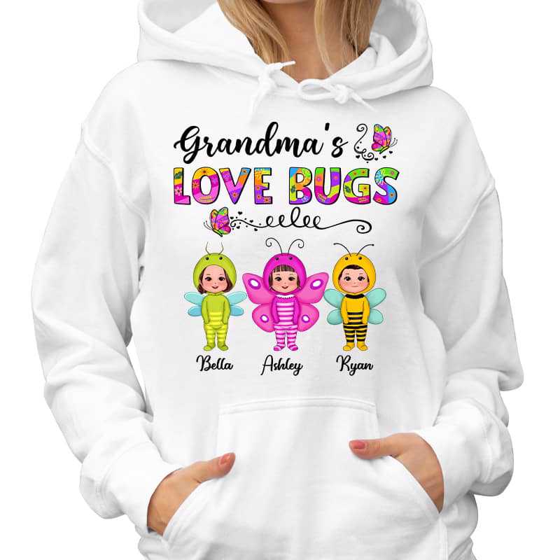 Grandma‘s Bugs Colorful Personalized Hoodie Sweatshirt