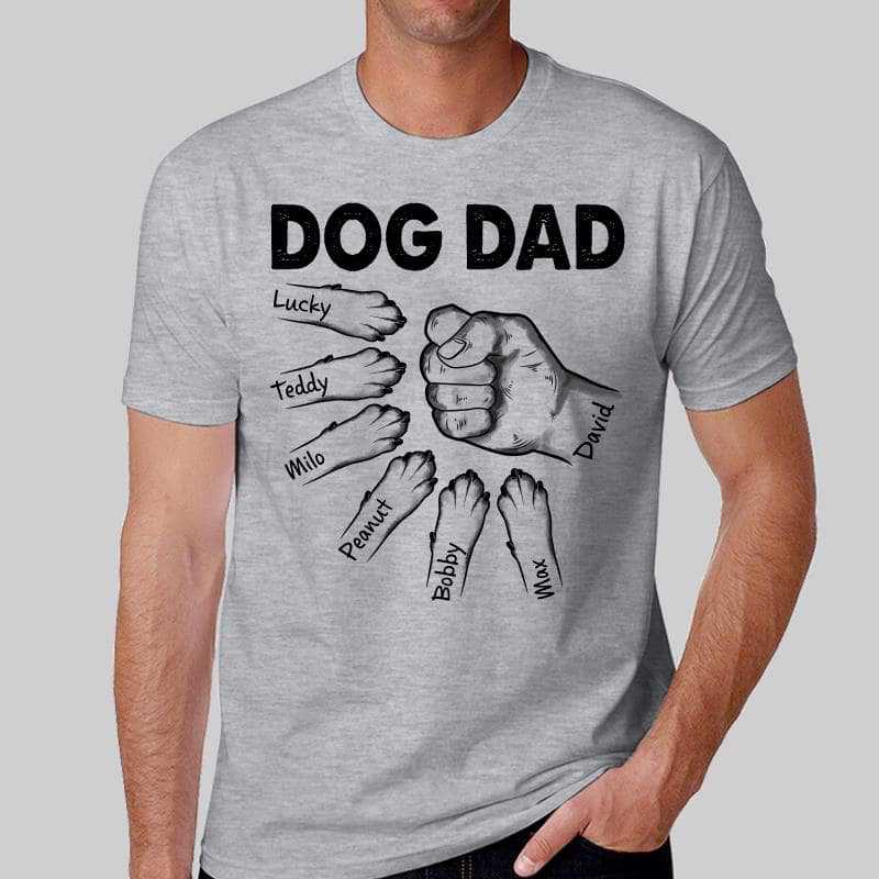 Dog Dad Simple Hand And Paws Personalized Shirt