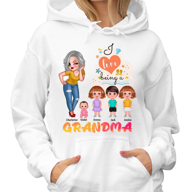 Love Being A Mimi Grandma Doll Summer Personalized Hoodie Sweatshirt