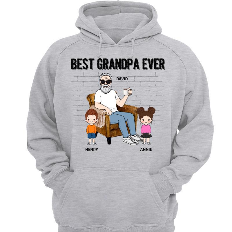 Best Dad Grandpa Ever Doll Kid Personalized Hoodie Sweatshirt