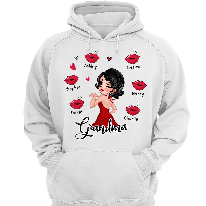Grandma Kisses Gift Personalized Hoodie Sweatshirt