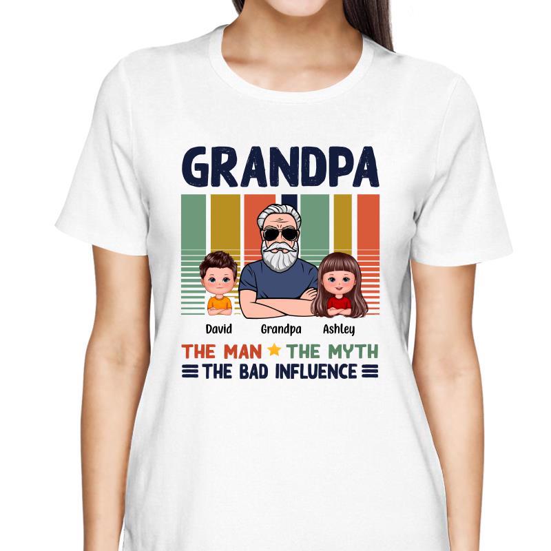 Grandpa Bad Influence Gift Personalized Shirt