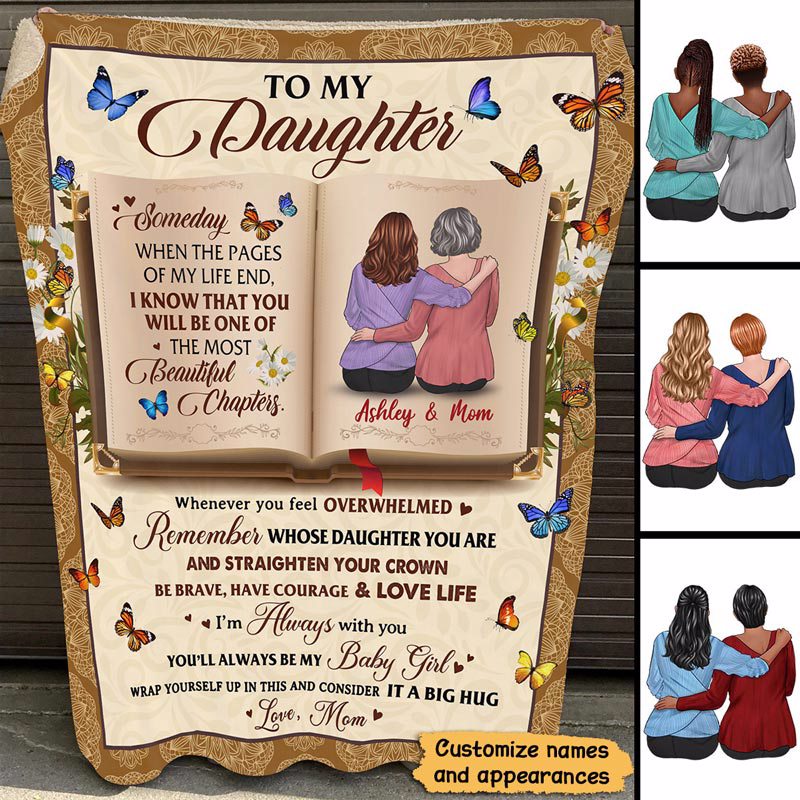 To My Daughter Old Page Personalized Fleece Blanket