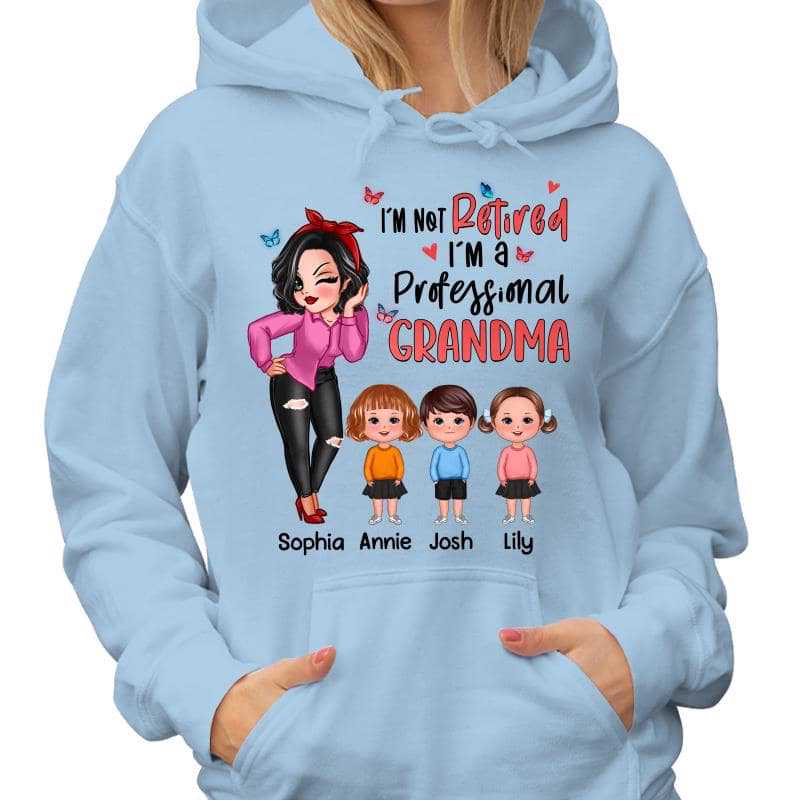 Professional Retired Grandma Gift Personalized Hoodie Sweatshirt