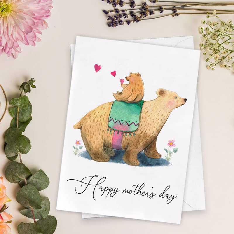 Mother?s Day Mama Bear Folded Greeting Card