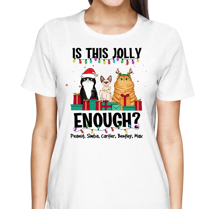 Is This Jolly Enough Fluffy Cat Personalized Shirt