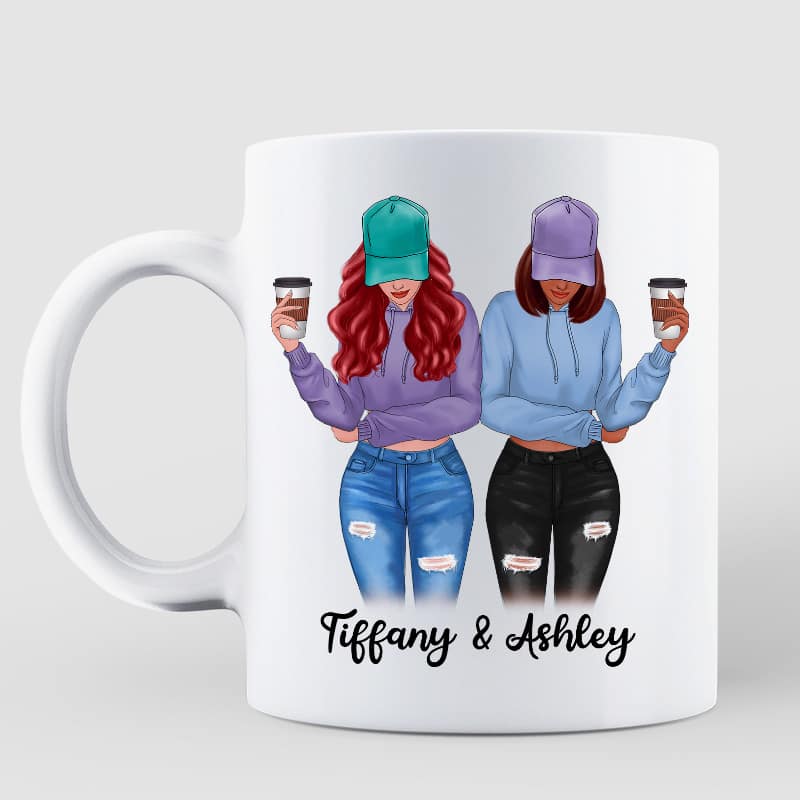 Bitch Besties Modern Girls Personalized Mug