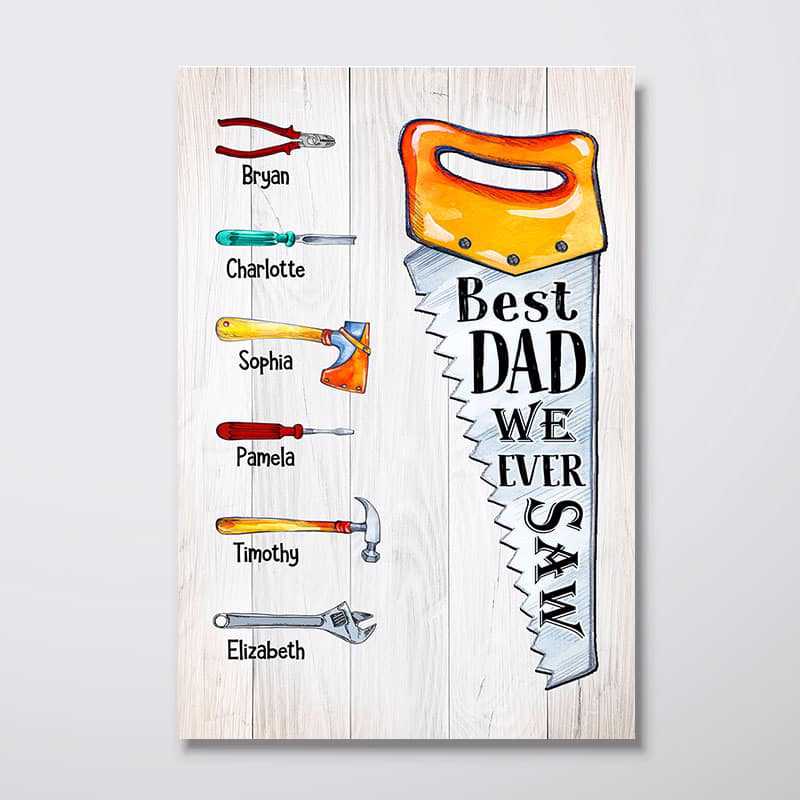 Best Dad Grandpa We Ever Saw Personalized Vertical Poster