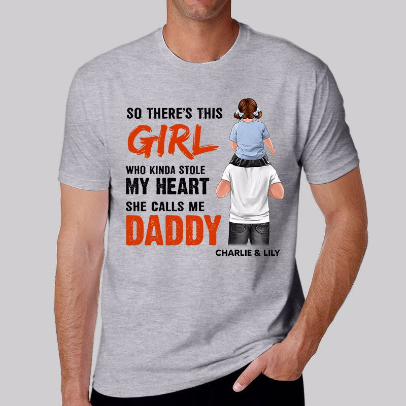 Little Boy Girl Stole My Heart Dad Grandpa Personalized Shirt
