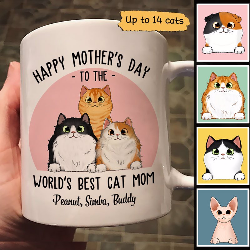 World‘s Best Cat Mom Mother’s Day Gift Personalized Mug