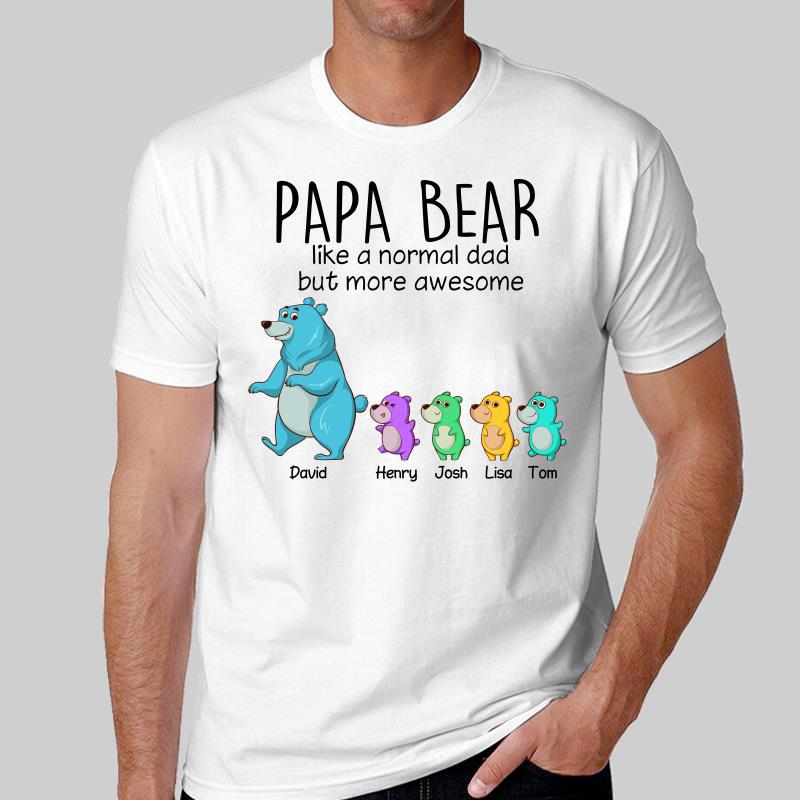 Papa Grandpa Bear And Kids Personalized Shirt