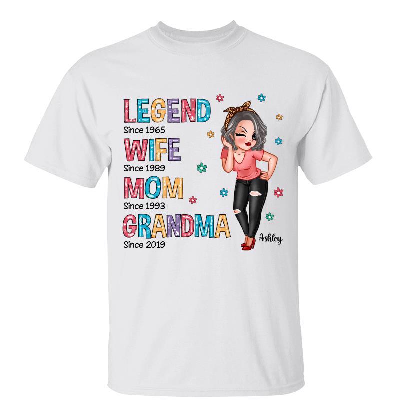 Legend Wife Mom Colorful Pattern Sassy Woman Personalized Shirt