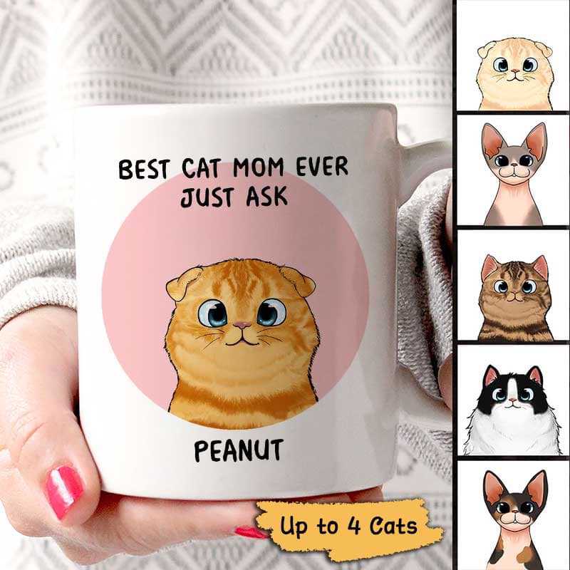 AOP Mugs Best Cat Mom Cat Dad Ever Just Ask Fluffy Cats Personalized Mug 11oz