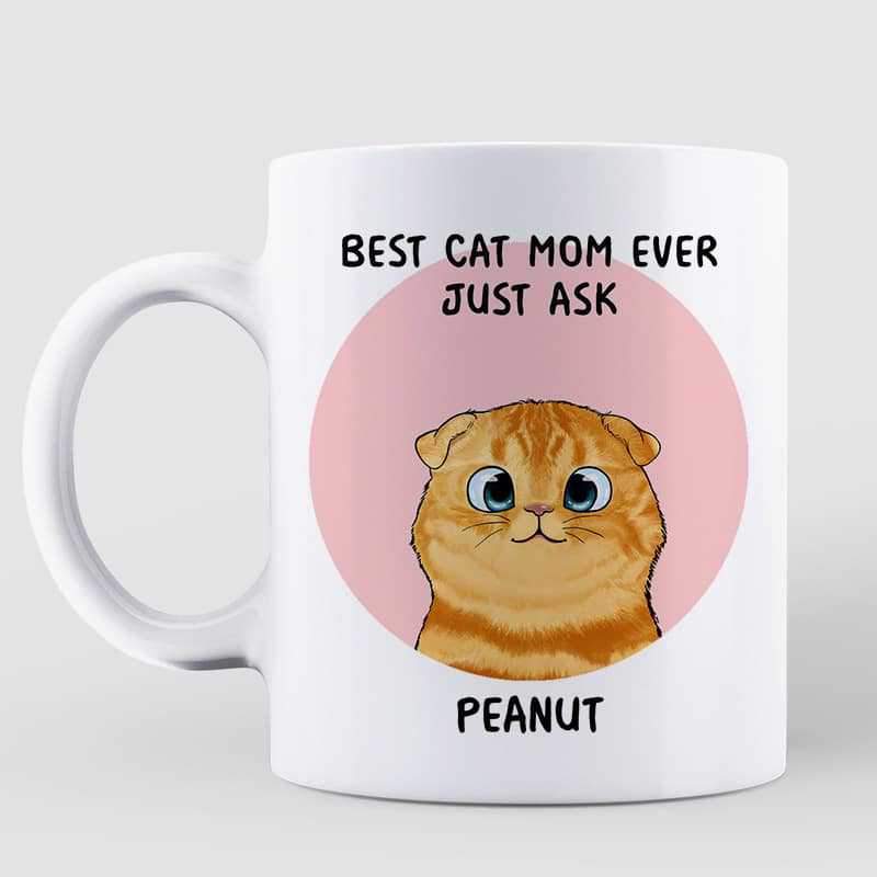 AOP Mugs Best Cat Mom Cat Dad Ever Just Ask Fluffy Cats Personalized Mug 11oz