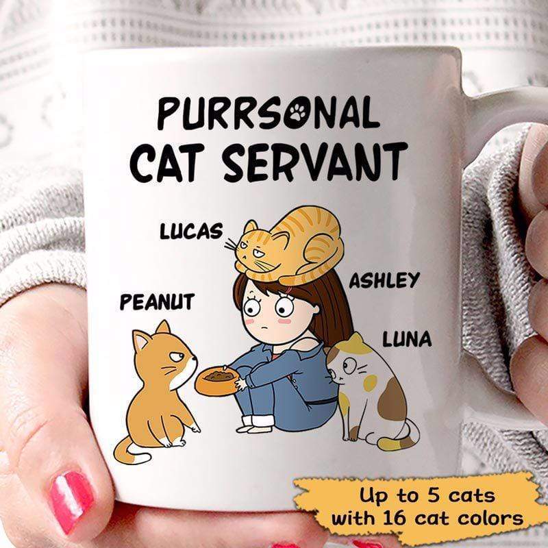 AOP Mugs Cat Purrsonal Servant Chibi Girl Personalized Mug 11oz