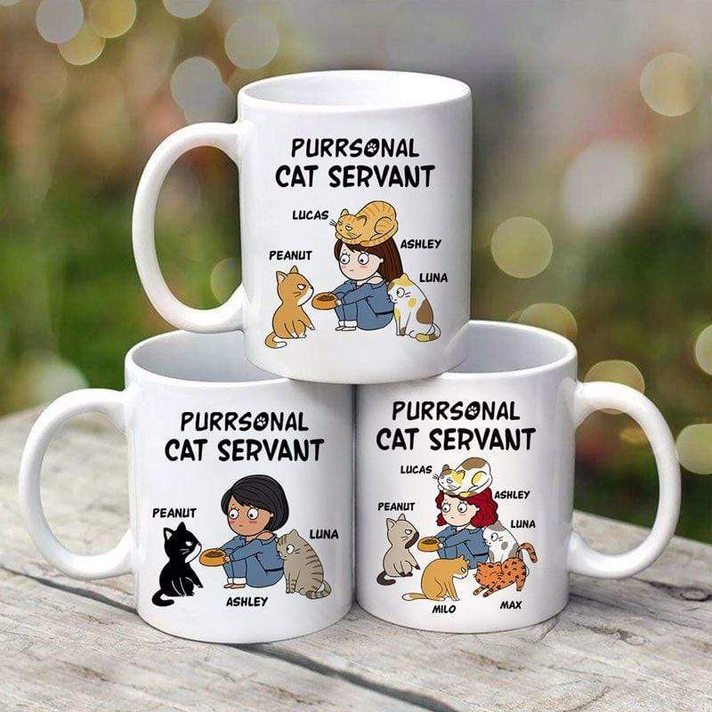 AOP Mugs Cat Purrsonal Servant Chibi Girl Personalized Mug