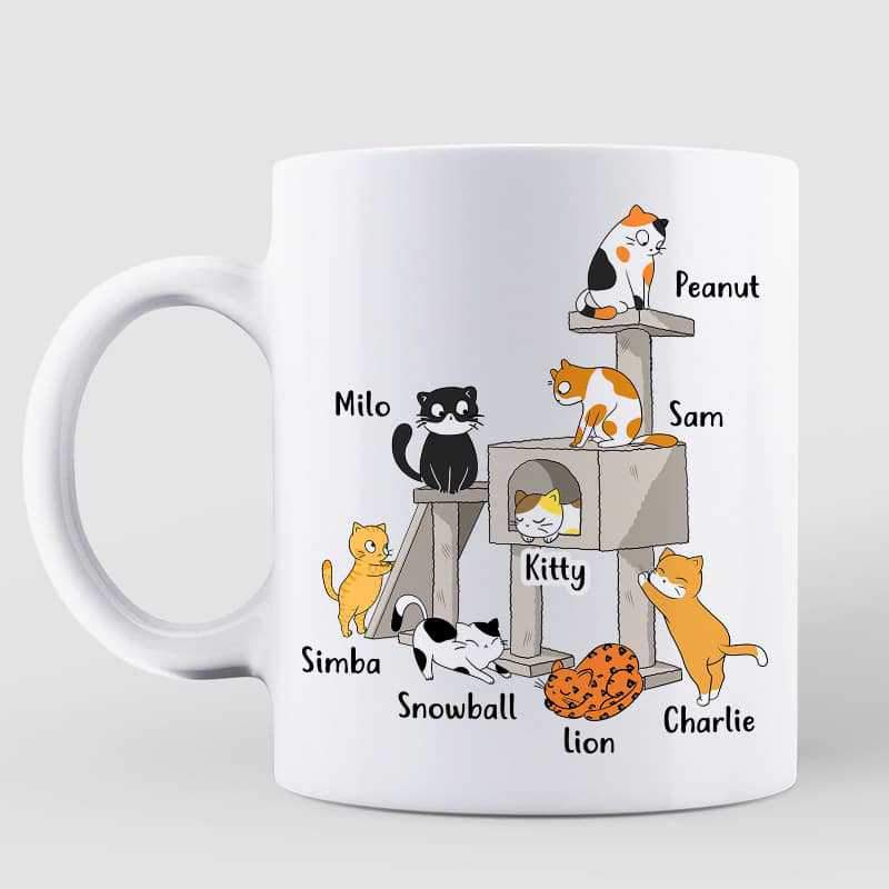 AOP Mugs Cat Tower Personalized Mug 11oz