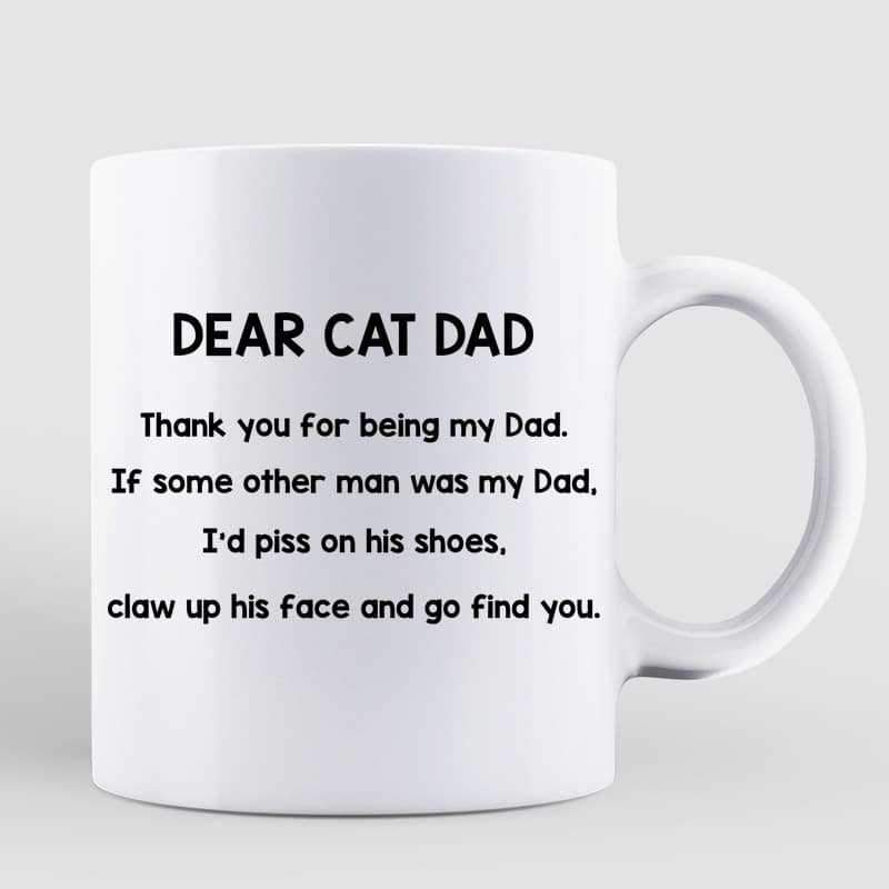 AOP Mugs Dear Cat Dad Old Man Personalized AOP Mug 11oz