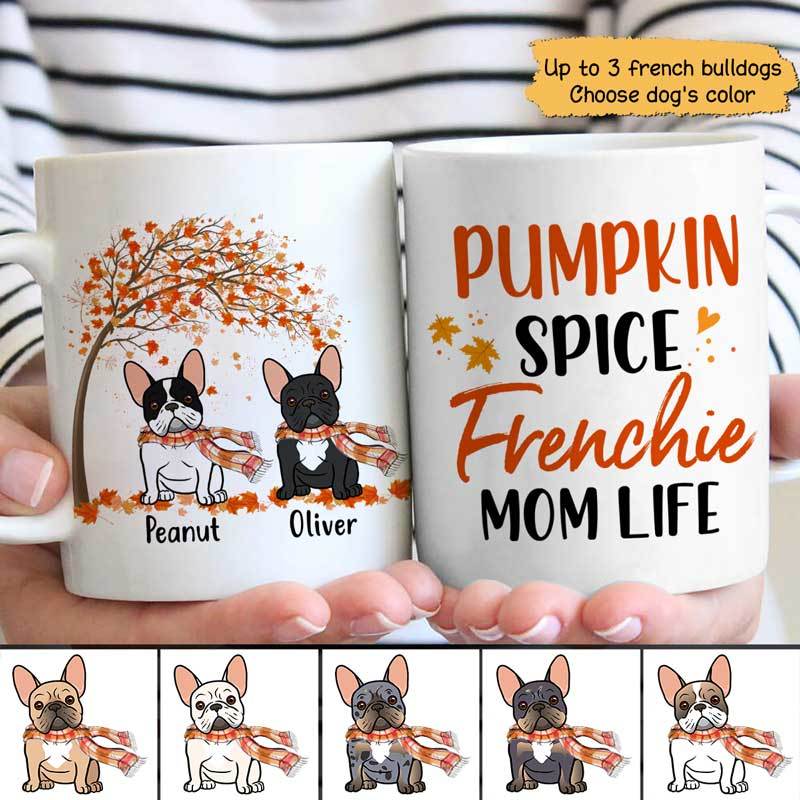 AOP Mugs Fall Season French Bulldog Personalized Dog Mom AOP Coffee Mug 11oz