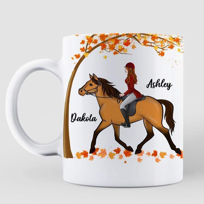 AOP Mugs Girl Riding Horse Life Is Better With A Horse Fall Personalized AOP Mug 11oz