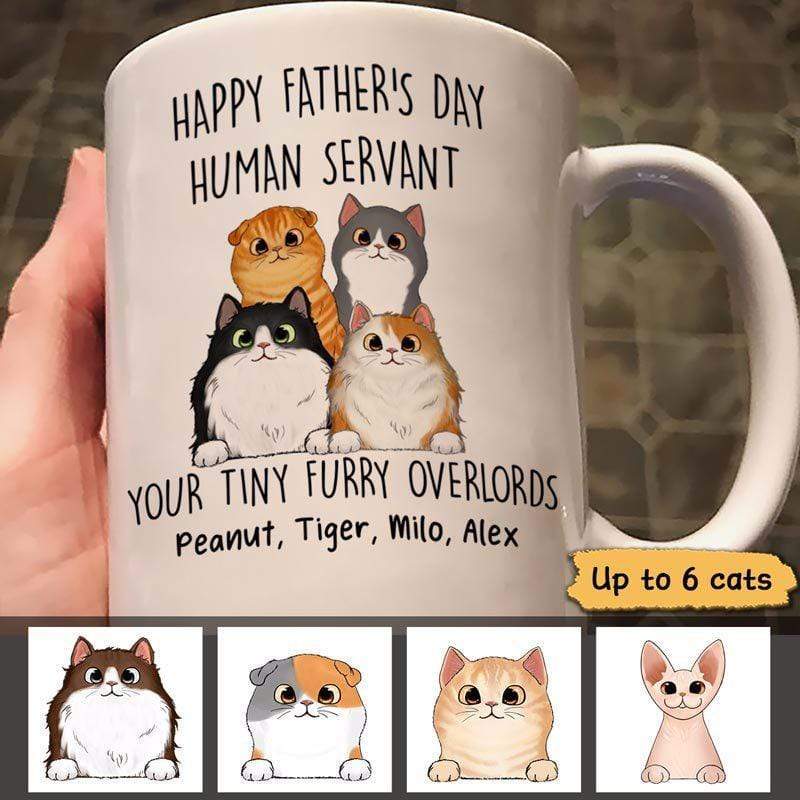 AOP Mugs Happy Father‘s Day Cat Human Servant Personalized Mug 11oz