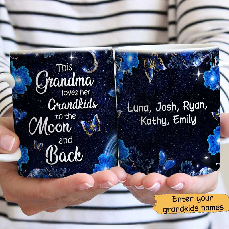 AOP Mugs This Grandma Loves Her Grandkids Galaxy AOP Personalized Mug 11oz